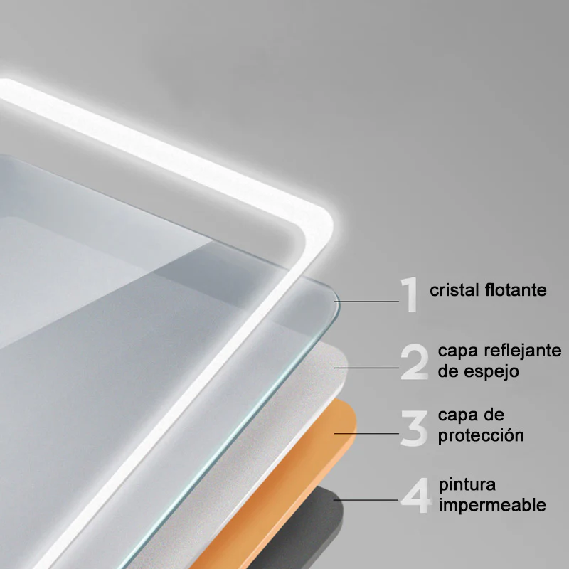 baño redondo led iluminado(Brillo LED Envolvente) espejo de pared interruptor de sensor táctil antiniebla - Image 6