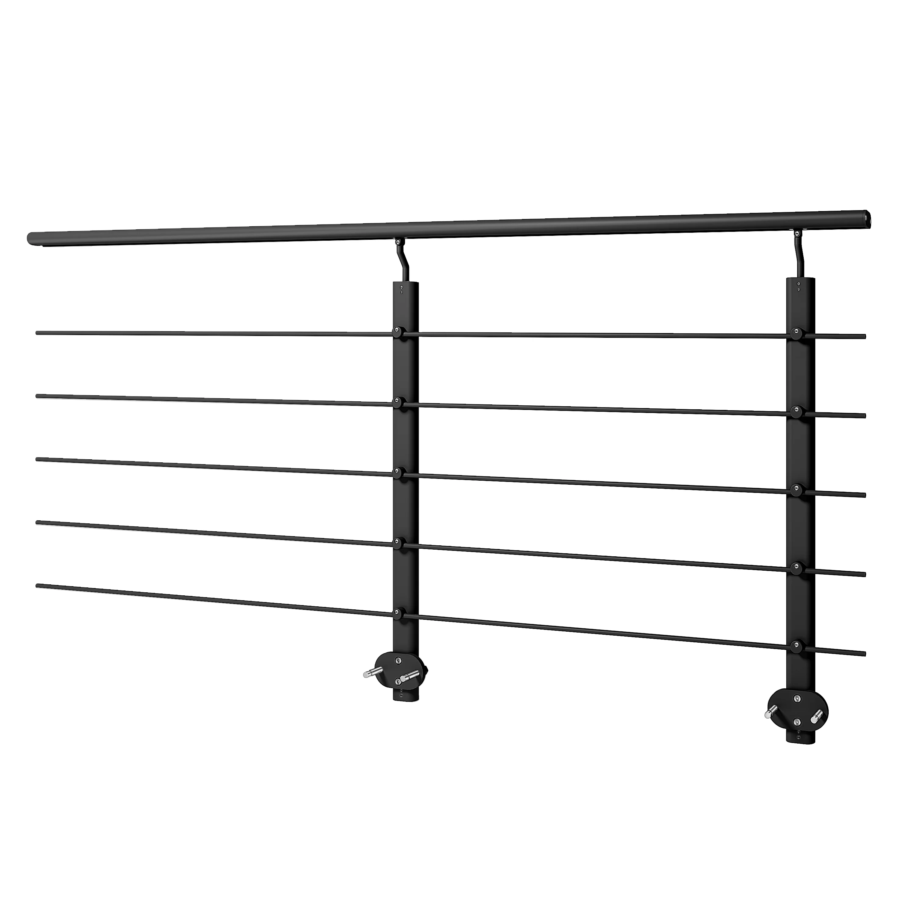 AICA Barandillas de aluminio - Negro mate / Plateado mate - interior y exterior - fijaciones lateral - Image 29