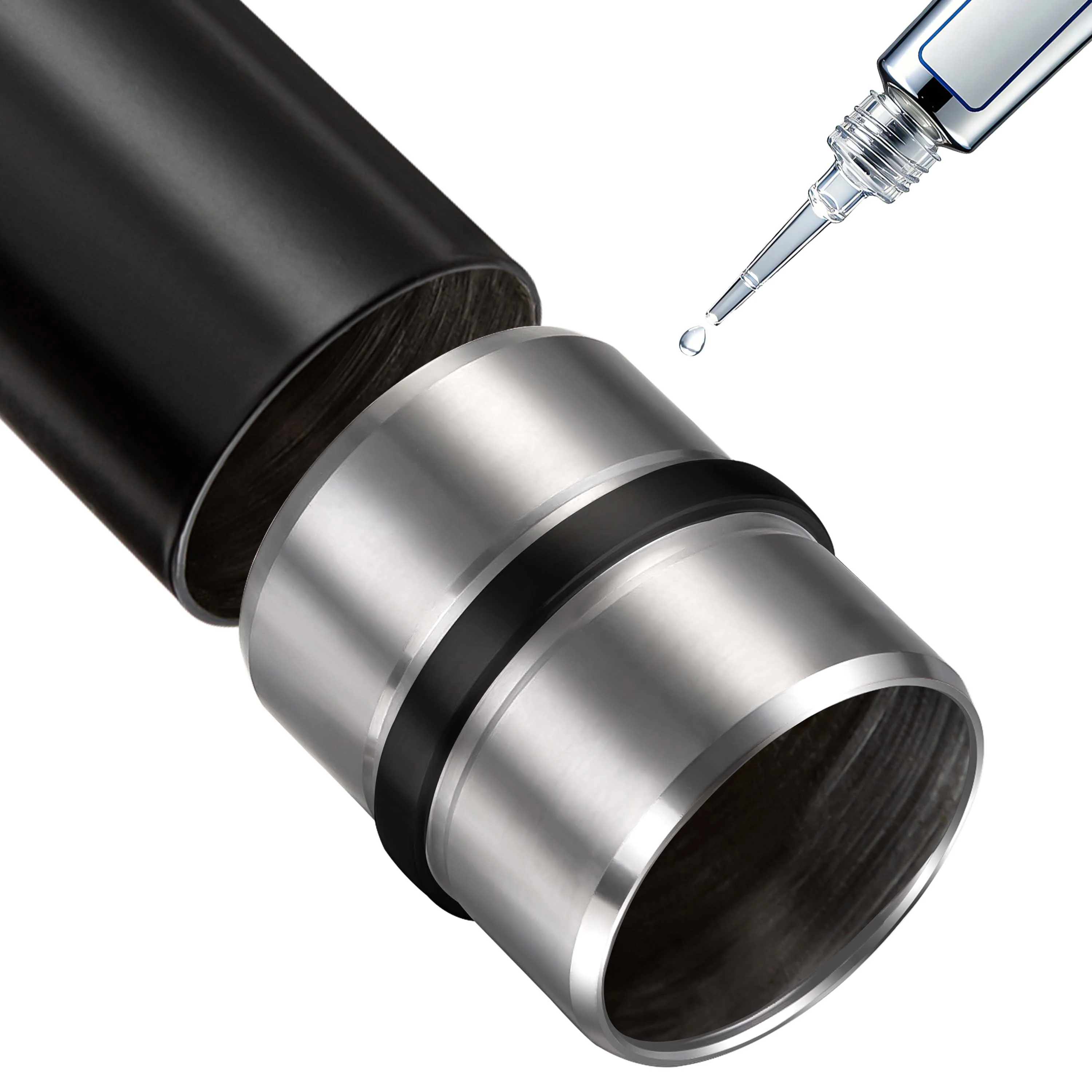 AICA Conector para pasamanos de acero inoxidable 304, Diámetro 42,2/42.4 mm, Plata/Negro, utilizado para conectar múltiples secciones de pasamanos - Image 6