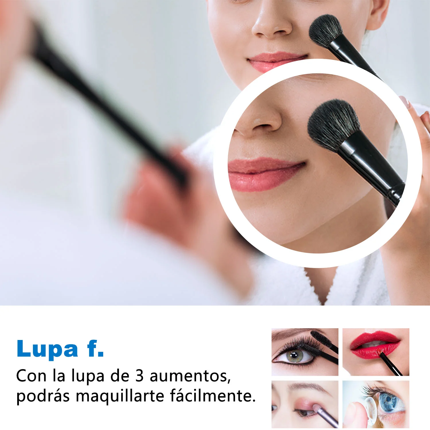 Aica Espejo de baño LED,Bluetooth,Espejo de aumento，Tricolor regulable - Image 5