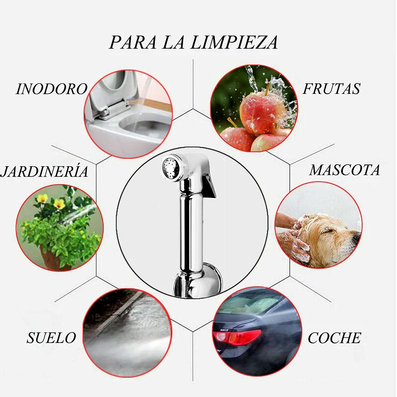 Kit de Pulverizador de Bidé de Mano, Ducha termostática en Cromo de acero inoxidable, Rociador de Bidet para Mascota, Inodoro, Sartén en Cuclilla - Image 6