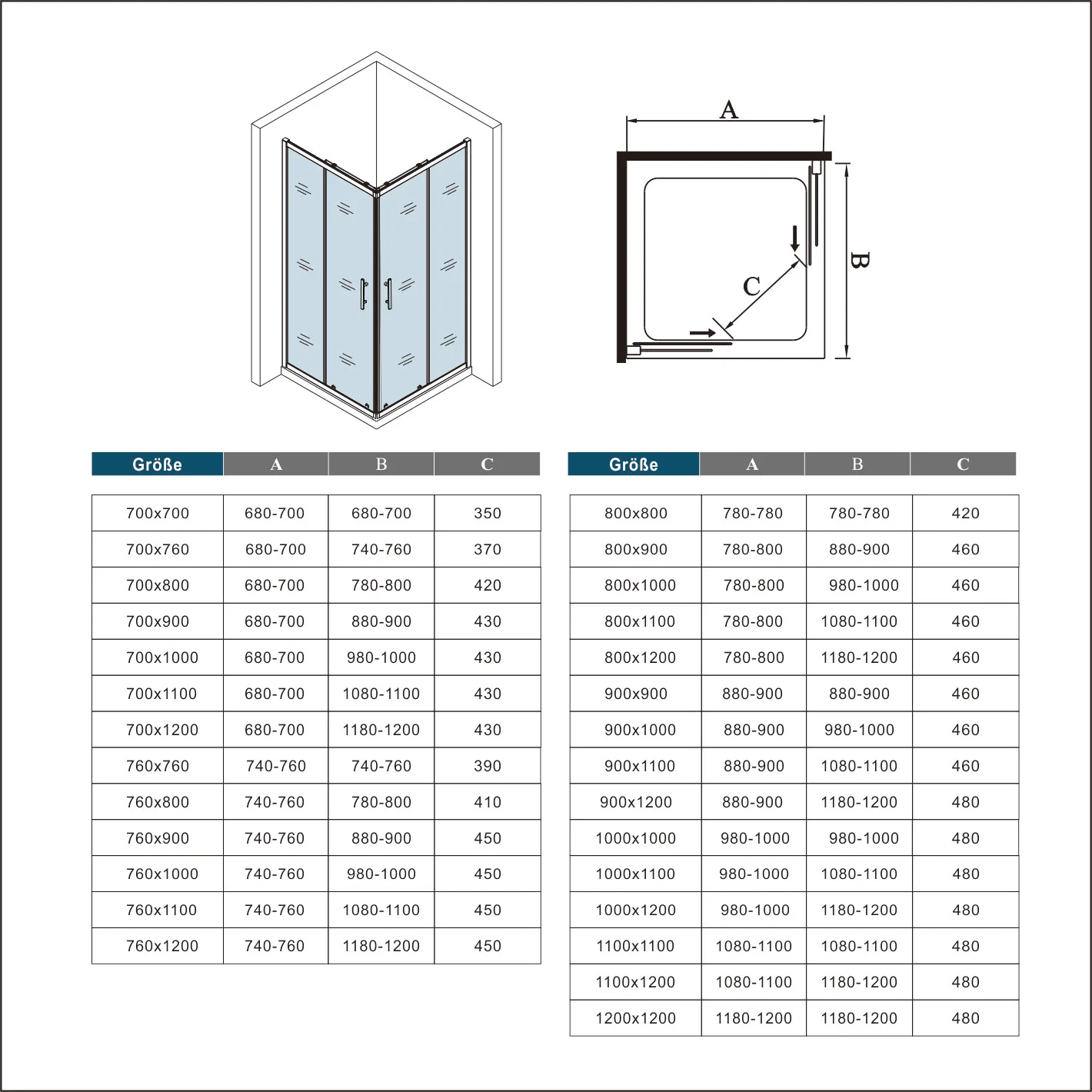 Cabina de ducha puerta de ducha de esquina puerta corredera ESG pantalla de ducha de vidrio+ plato de ducha - Image 10