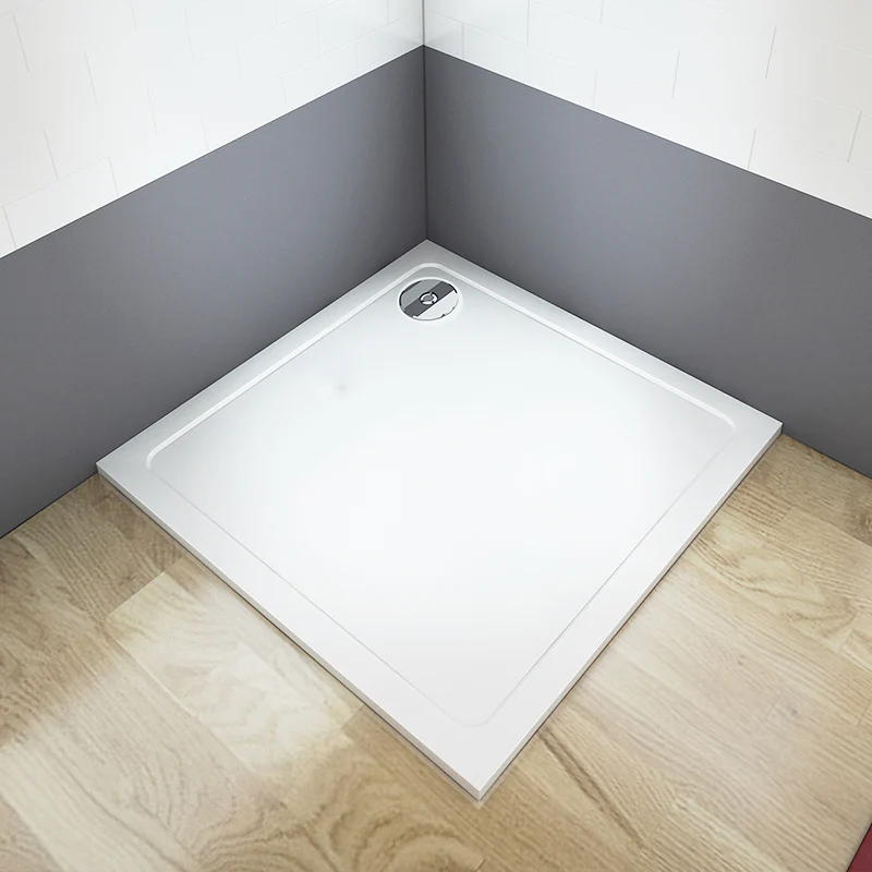 liquidacion Mampara de Ducha Angular cabina de ducha mampara de ducha cuadrada Puerta Corredera Cristal 5 MM perfilería gris mate + Plato de Ducha - Image 6