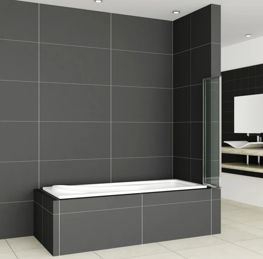 liquidacion Mamparas Bañera Tina Pantalla Cristal 4mm Biombo 2 veces Plegable vidrio templado Baño Ducha 120x140cm - Image 3