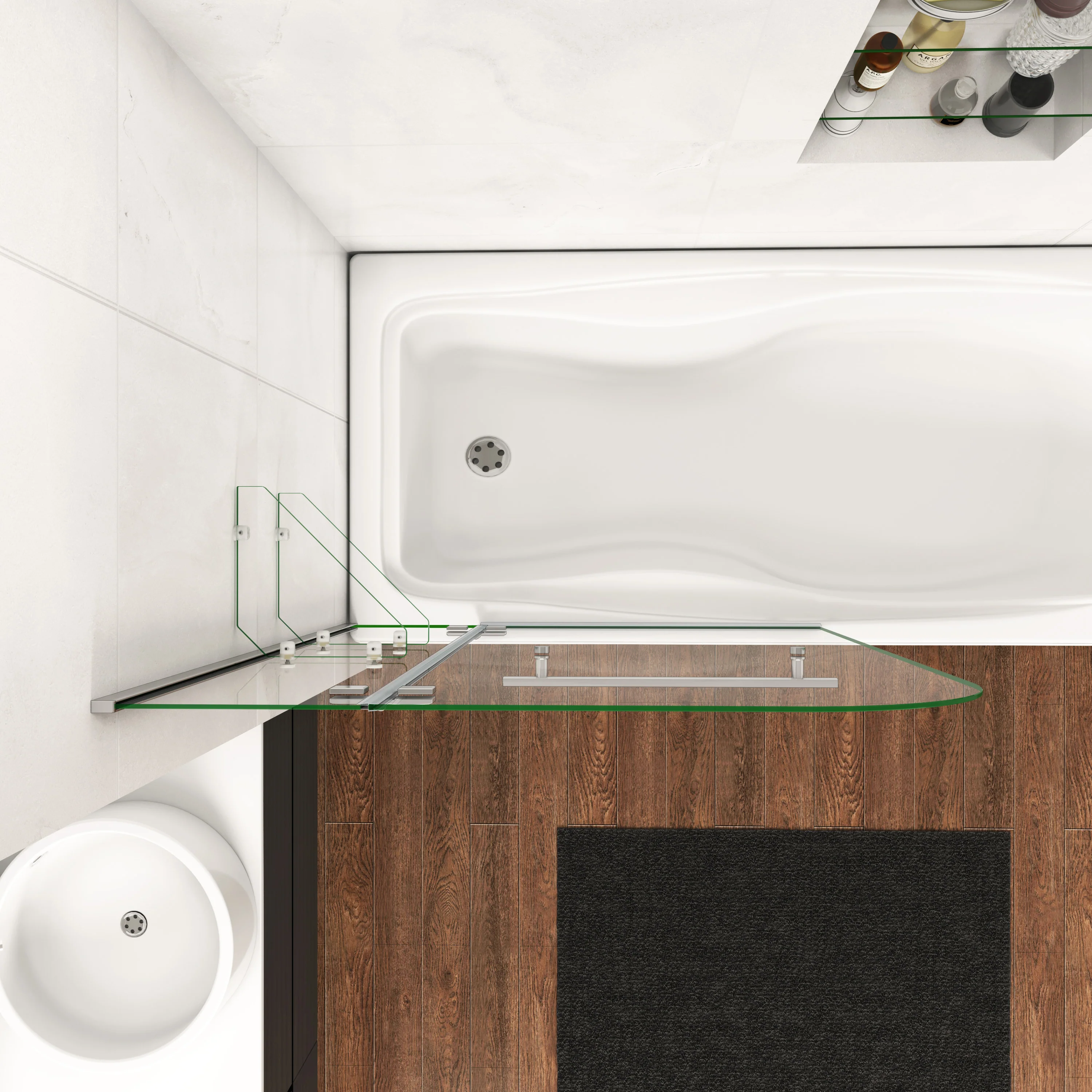 Mamparas Baño Pantalla para Bañera de vidrio templado 5 mm - Image 5