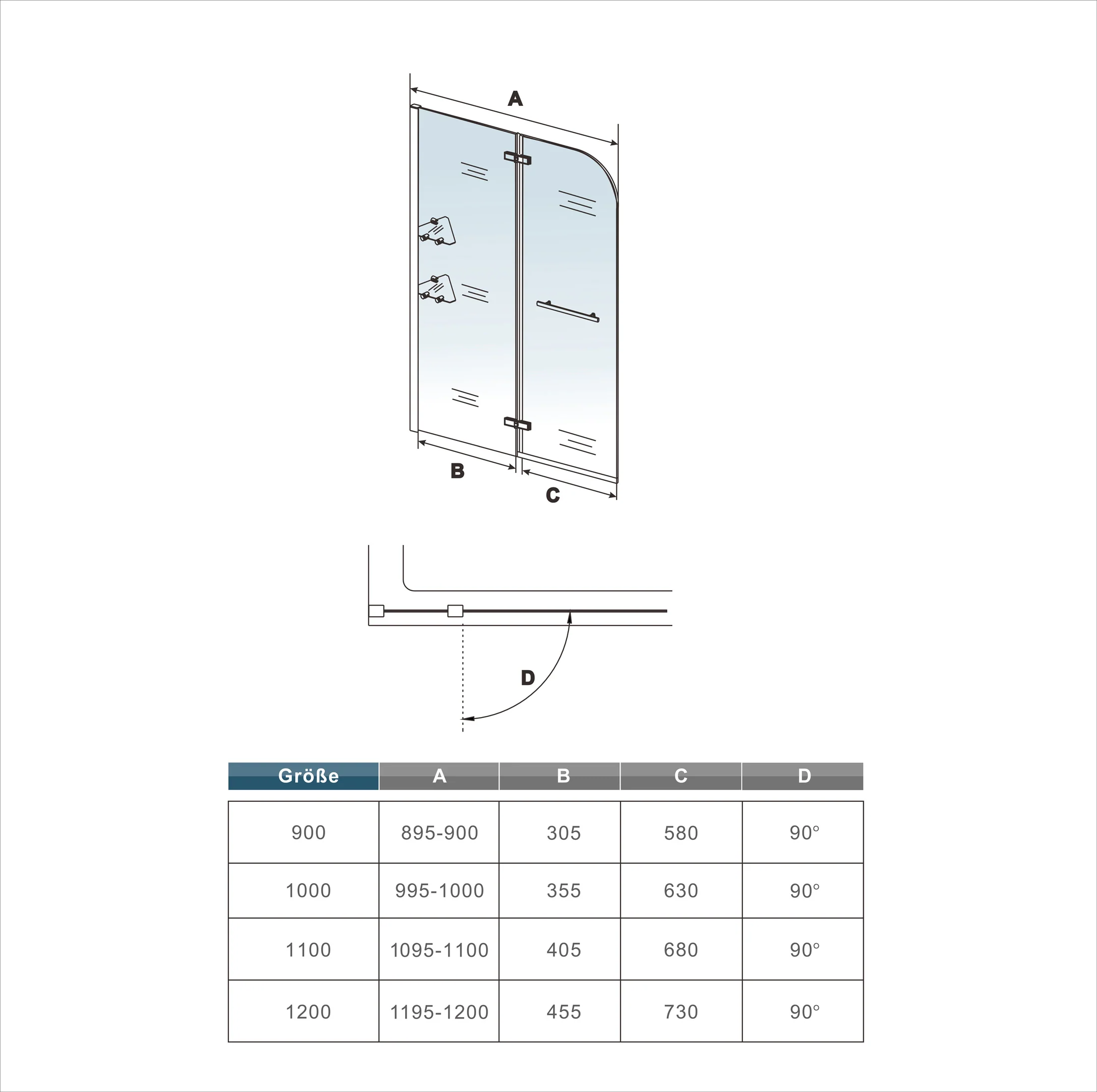Mamparas Baño Pantalla para Bañera de vidrio templado 5 mm - Image 9