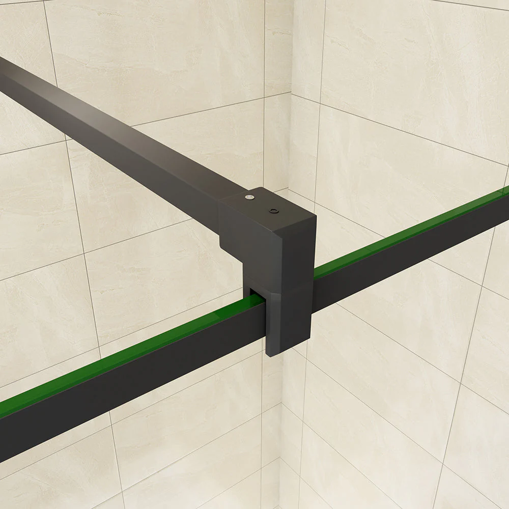 Walkin Mampara Panel de ducha borde 8mm Antical con Barra Negra mate 140cm F132-30 - Image 7