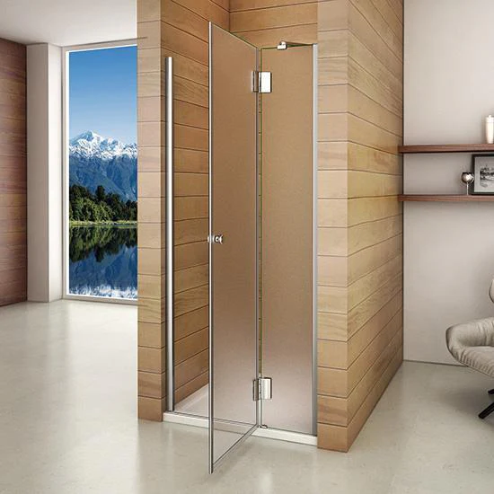 liquidacion Mampara Pantalla de ducha cristal opaco angular de bisagra 8mm con tratamiento antica - Image 3