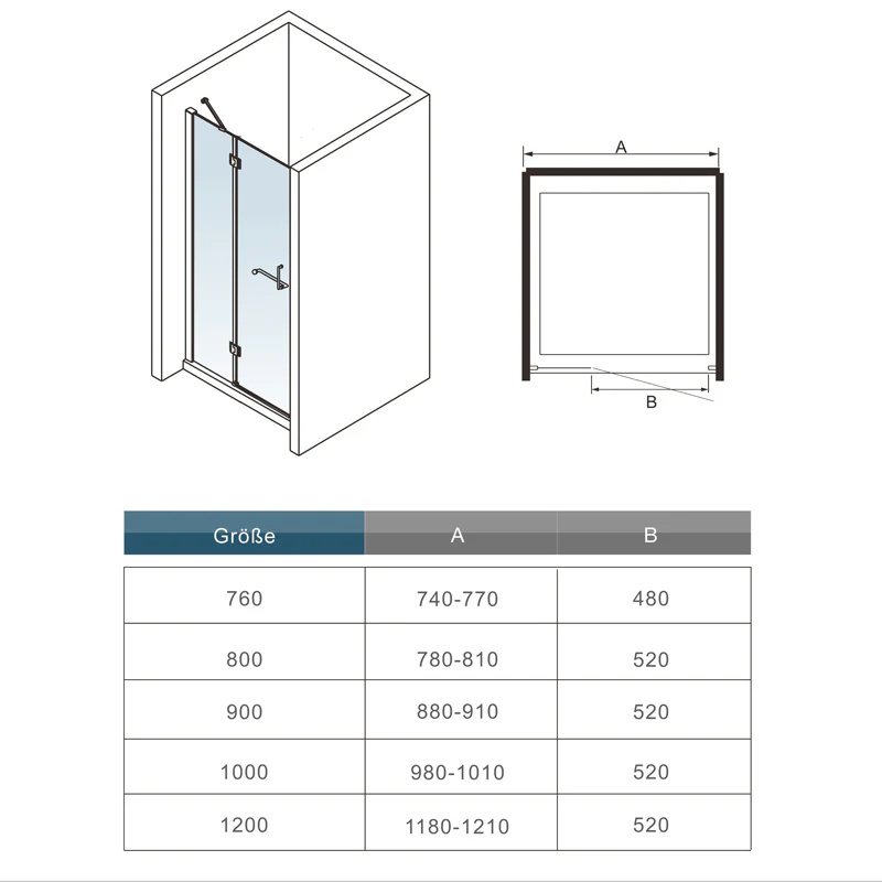 liquidacion Mampara Pantalla de ducha puerta de bisagra 8mm Easyclean vidrio - Image 8