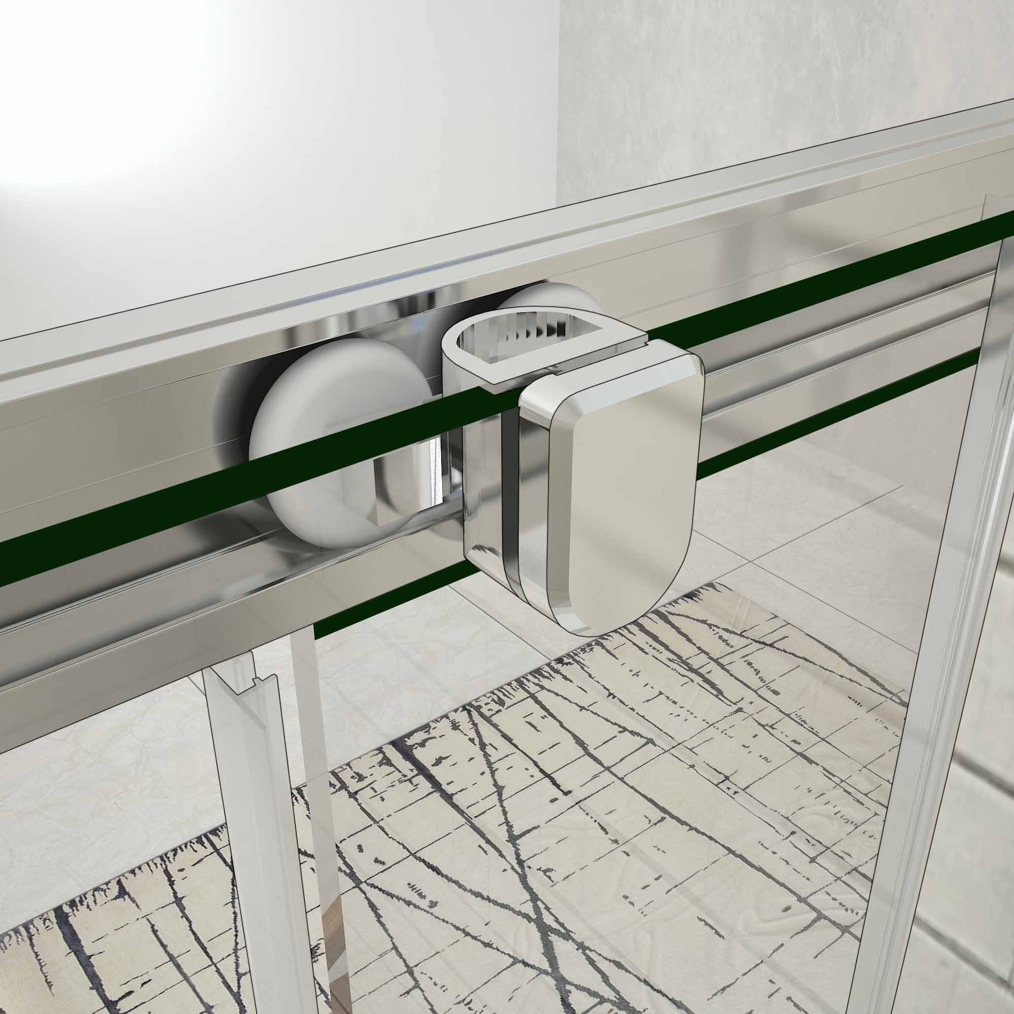 liquidacion Puerta de ducha por 2 hojas fijas y 2 puertas corredor, cristal templado de 5mm - Image 6