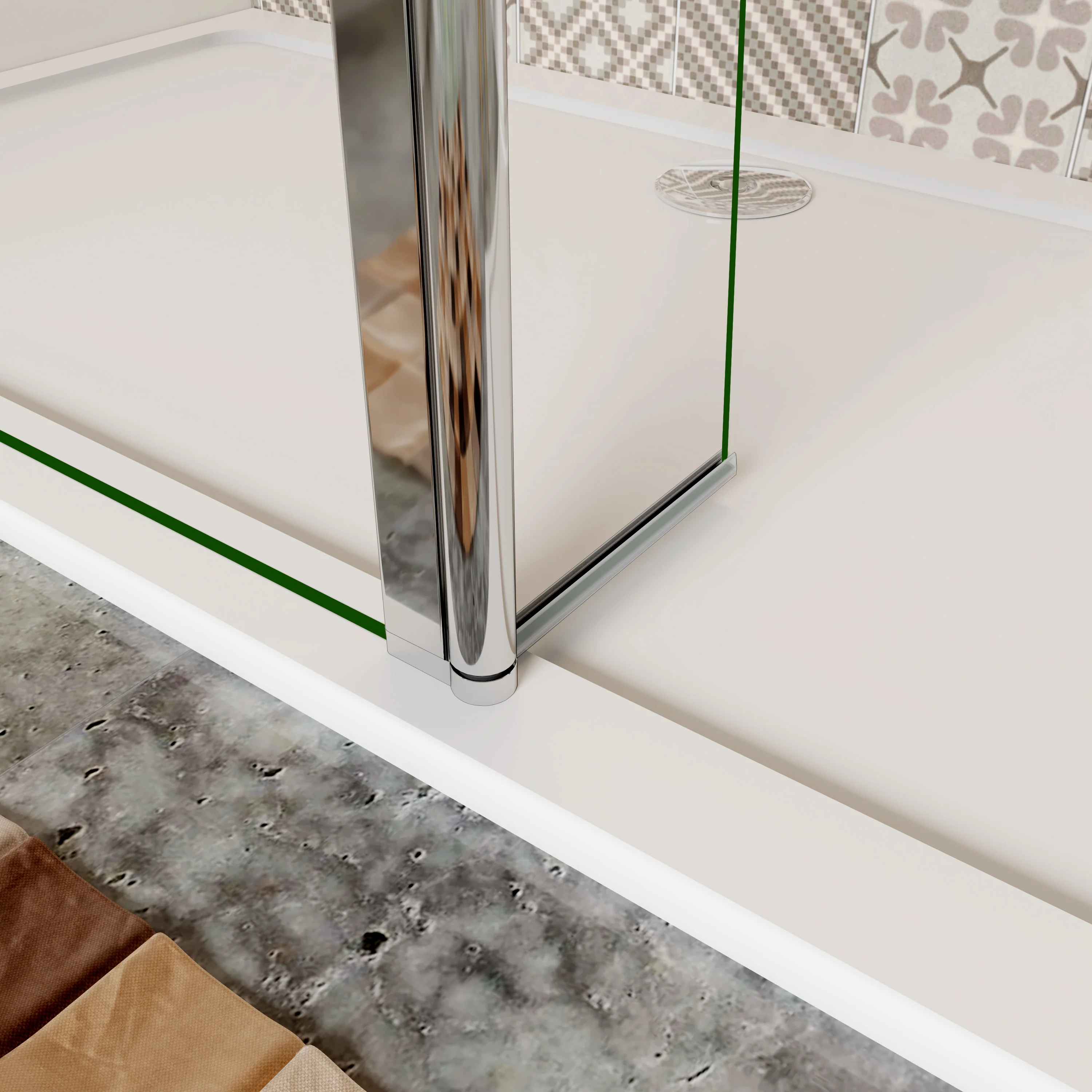 Mamparas ducha Panel Pantalla Fija + Lateral 8mm cristal templado para Baño - Image 10